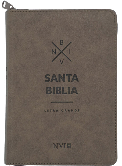 Biblia -Nvi - Con cierre - Letra grande - Compacta - Marron