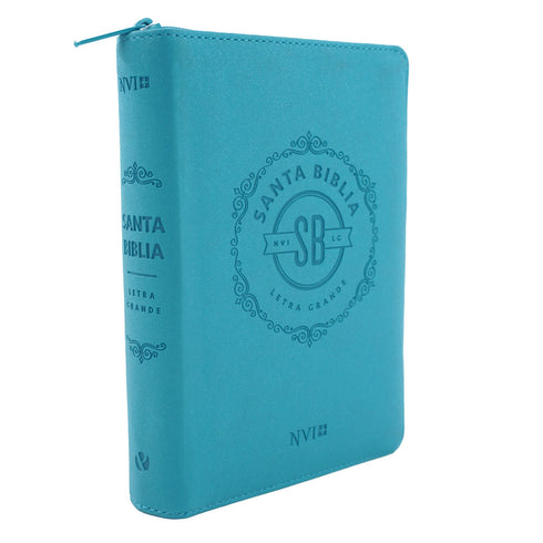 Biblia -Nvi - Con cierre - Letra grande - Compacta - Turquesa