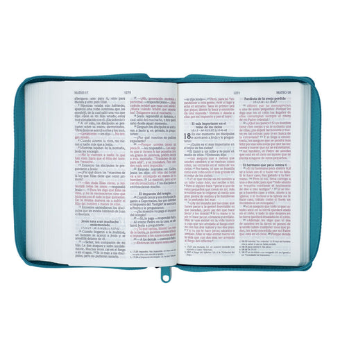 Biblia -Nvi - Con cierre - Letra grande - Compacta - Turquesa