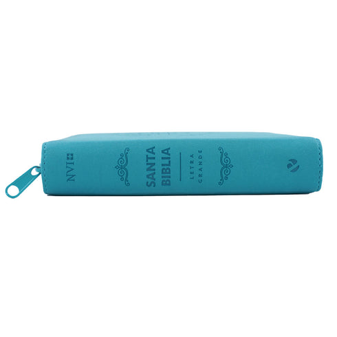 Biblia -Nvi - Con cierre - Letra grande - Compacta - Turquesa