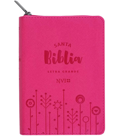Biblia -Nvi - Con cierre - Letra grande - Compacta - Fucsia