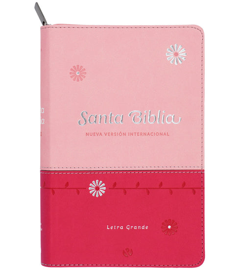 Biblia - Letra Grande - Rosa/Fucsia - Con cierre (Zipper)