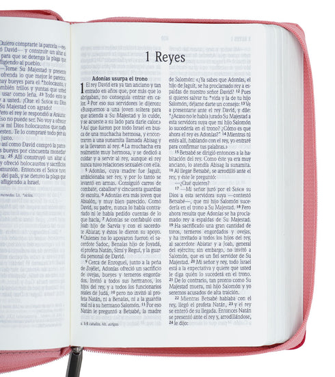 Biblia - Letra Grande - Rosa/Fucsia - Con cierre (Zipper)