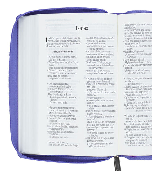 Biblia - Letra Grande - Lila - Con cierre (Zipper)