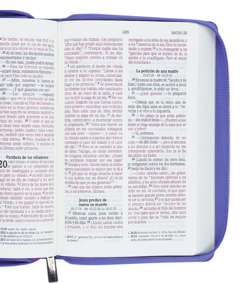 Biblia - Letra Grande - Lila - Con cierre (Zipper)