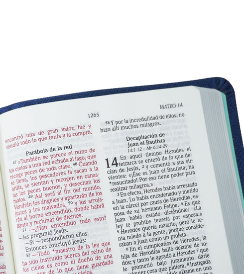 Biblia NVI Letra Grande, Tamaño Bolsillo – Azul Metalizado
