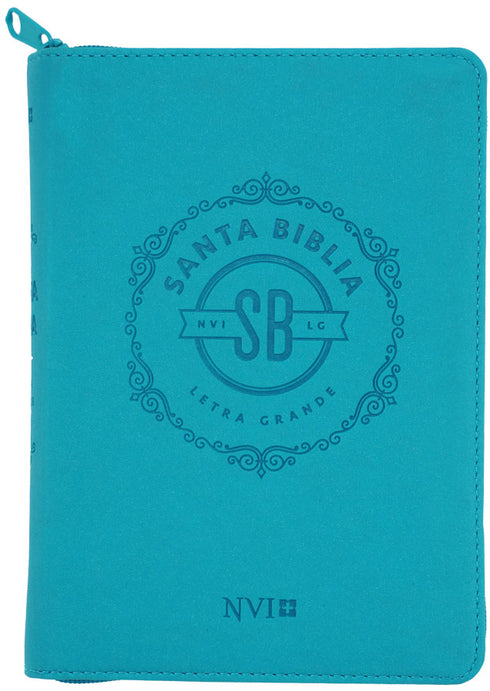 Biblia -Nvi - Con cierre - Letra grande - Compacta - Turquesa
