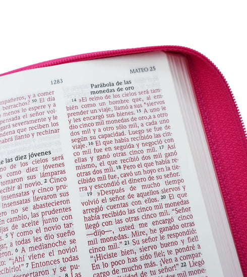 Biblia -Nvi - Con cierre - Letra grande - Compacta - Fucsia